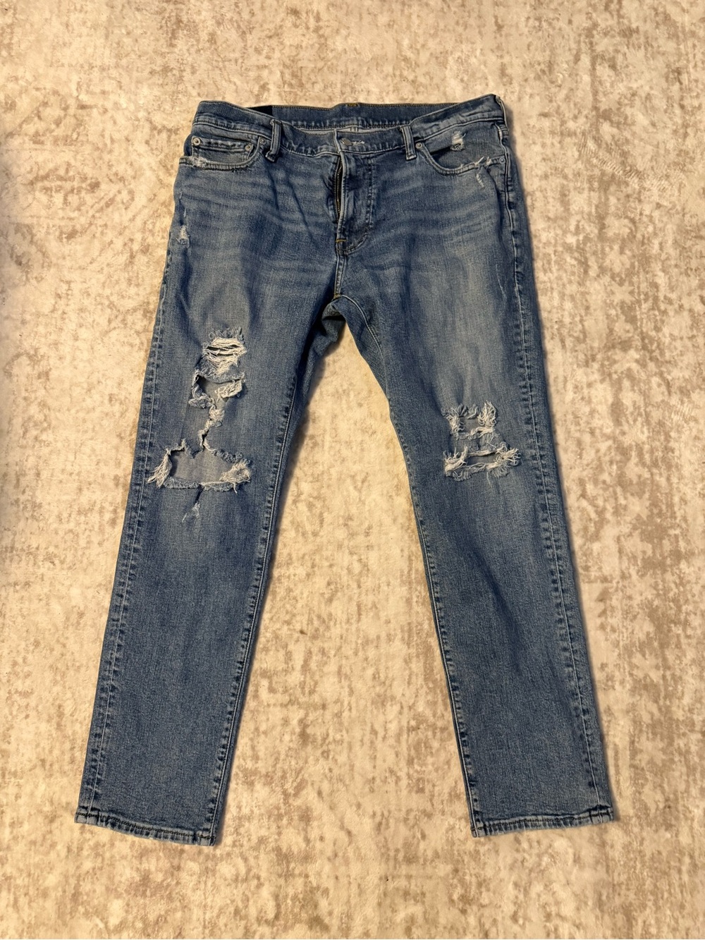 Abercrombie & Fitch Light Blue Skinny Straight Distressed Jeans